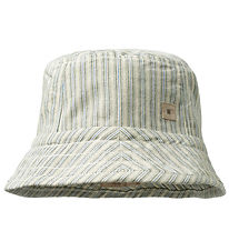 Wheat Bucket Hat - Alec - Aquablue Stripe