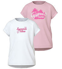 Name It T-shirt - NkfViolet - 2-Pack - Parfait Pink/Bright White