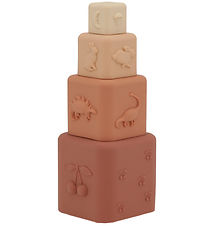Konges Sljd Stacking Tower - Silicone - Rose sand Mix