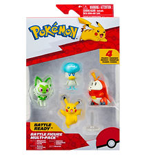 Pokmon Speelfiguren - 4-pack - Gevechtsfiguur - Pikachu/Sprigat