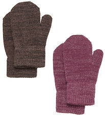 CeLaVi Mittens - Wool/Polyester - 2-Pack - Mellow Mauve w. Glitt