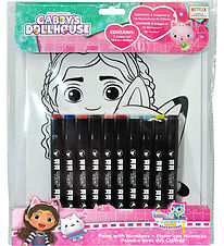 Gabby's Dollhouse Colouring Set w. 10 Colour Markers - Color wit