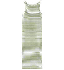 Name It Dress - NkfHobine - Oil Green/Bright White