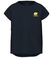 Name It T-Shirt - NkfVarutti - Dark Sapphire m. Zitrone