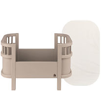 Sebra Lit de Poupe - av. Matelas - Jete Beige