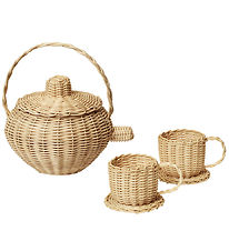 ferm Living Tea-Set - Rattan - Natual