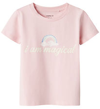 Name It T-Shirt - NmfHejsa - Parfait Pink m. Regenbogen