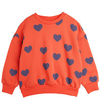 Mini Rodini Sweat-shirt - Hearts Aop - Rouge