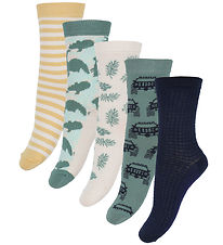 Minymo Socken - 5er-Pack - Öl Blue