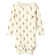 Lil' Atelier Bodysuit L/ - Rib - NbmGio - Turtledove w. Tin Sol