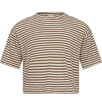 Sofie Schnoor T-shirt - Rib - Viscose - Feluca - Beige Striped