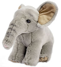 Living Nature Peluche - 15x9 cm - Jeune lphant assis - Gris