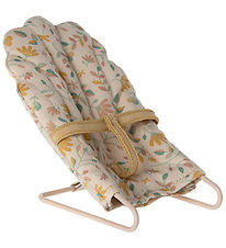 Maileg Miniature inclineChaise - Micro - Beige av. Fleurs