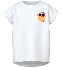 Name It T-Shirt - NmfVarutti - Bright White m. Zitrone