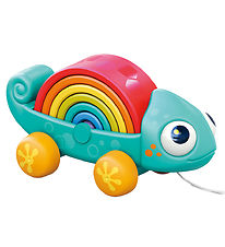 Kinder and Kids Pull Along Toy - Rainbow CombLeon w. Multi Func