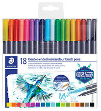 Staedtler Filzstifte - 18 st. - Doppelseitiger Aquarell-Pinselst