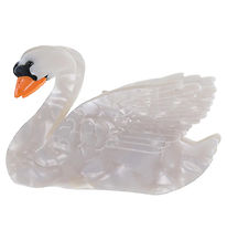 By Str Hair clip - Swan - 9x5 cm - Light Grey