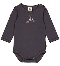 Müsli Bodysuit L/æ - Whale - Mystery Blue