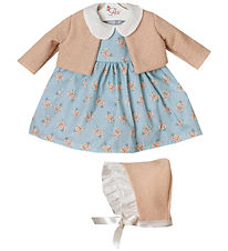 Asi Poppenkleding - 46 cm - Leonora - Beige/Blauw