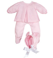 Asi Poppenkleding - 43 cm - Maria - Roze/Wit