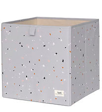 3 Sprouts Förvaringslåda - 33x33x33 cm - Terrazzo/Ljusgrå