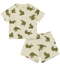 Konges Sljd Set - T-Shirt/Shorts - Linnen - Crocodile
