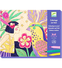 Djeco Set de Cration - Coloriage sur bois - Sweet Filles