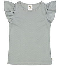 Msli T-Shirt - Pointelle Frill - Jasmijn Blue