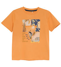 Minymo T-Shirt - Mock Oranje m. Surfer