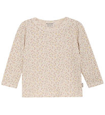 Minymo Bluse - Rib - Pink Champagne m. Blumen