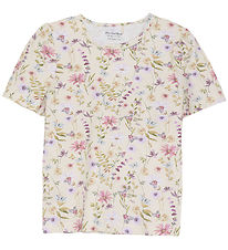 Minymo T-shirt - Pristine w. Flowers