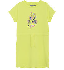 Color Kids Dress - Polyester - Limelight w. Flowers