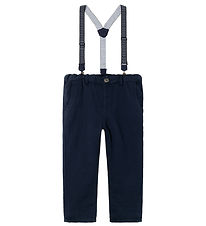 Name It Trousers w. Suspenders - NmmBen - Dark Sapphire