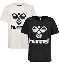 Hummel T-shirt - hmlTres - 2-pack - Kaviar/Marshmallow
