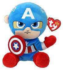 Ty Soft Toy - Beanie Babies - 18 cm - Marvel Captain America