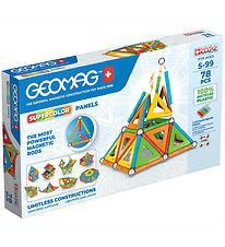 Geomag Set d'aimants - Panneaux Supercolor recycls - 78 Parties