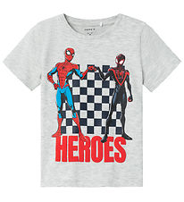 Name It T-shirt - NmmMaclin Spider-Man - Light Grey Melange