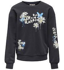 Kids Only Sweatshirt - KogMelanie - Houtskoolkunst/bloemen