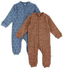Pippi Baby Strampler - Schlafanzug - 2er-Pack - Blue Mirage