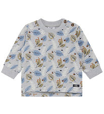Hust and Claire Sweatshirt - Samy - Pearl Grey Melange m. Blätte