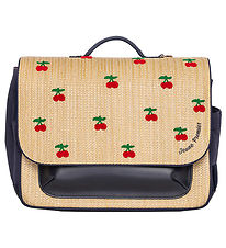 Jeune Premier Sac  Dos - It Bag Midi - Raffia Cherry