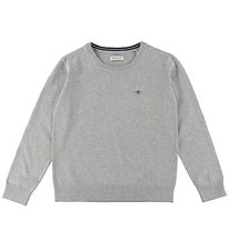 GANT Trja - Shield - Stickad - C-hals - Light Grey Melange