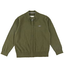 GANT Ritssluiting Cardigan - Shield - Juniper Green