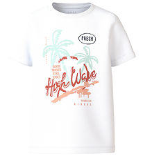 Name It T-shirt - NkmVux - Bright White/Hg Wave
