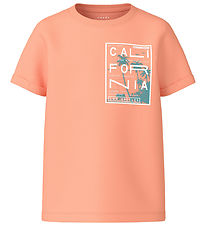 Name It T-shirt - NkmVux - Papaya Punch/California