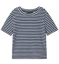LMTD T-shirt - NlfHiljas - Navy Blazer/White Stripes