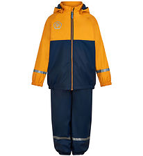 Color Kids Rainwear w. Suspenders/Fleece - PU - Cadmium Yellow
