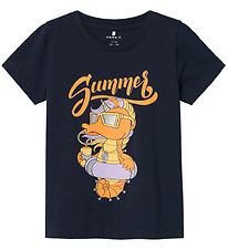 Name It T-shirt - NmfJanine - Dark Sapphire w. Glitter