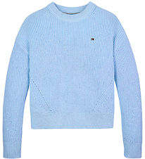 Tommy Hilfiger Sweatshirt - Gebreid - Essential - Vaartuig Blue