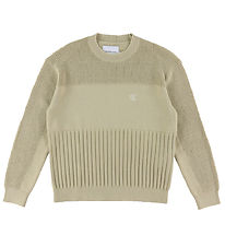 Calvin Klein Blússa - Prjónað - 3-sauma einrit - Pale Khaki